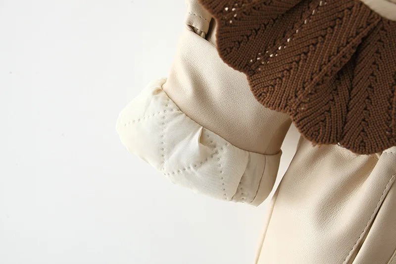 2024 Autumn Winter Outerwear Baby Girl Coats Korean Style Fashion PU Doll Collar Cute Newborn Warm Jacket Toddler Clothes BC853 - PratSN