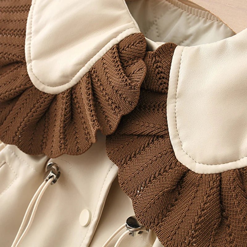 2024 Autumn Winter Outerwear Baby Girl Coats Korean Style Fashion PU Doll Collar Cute Newborn Warm Jacket Toddler Clothes BC853 - PratSN