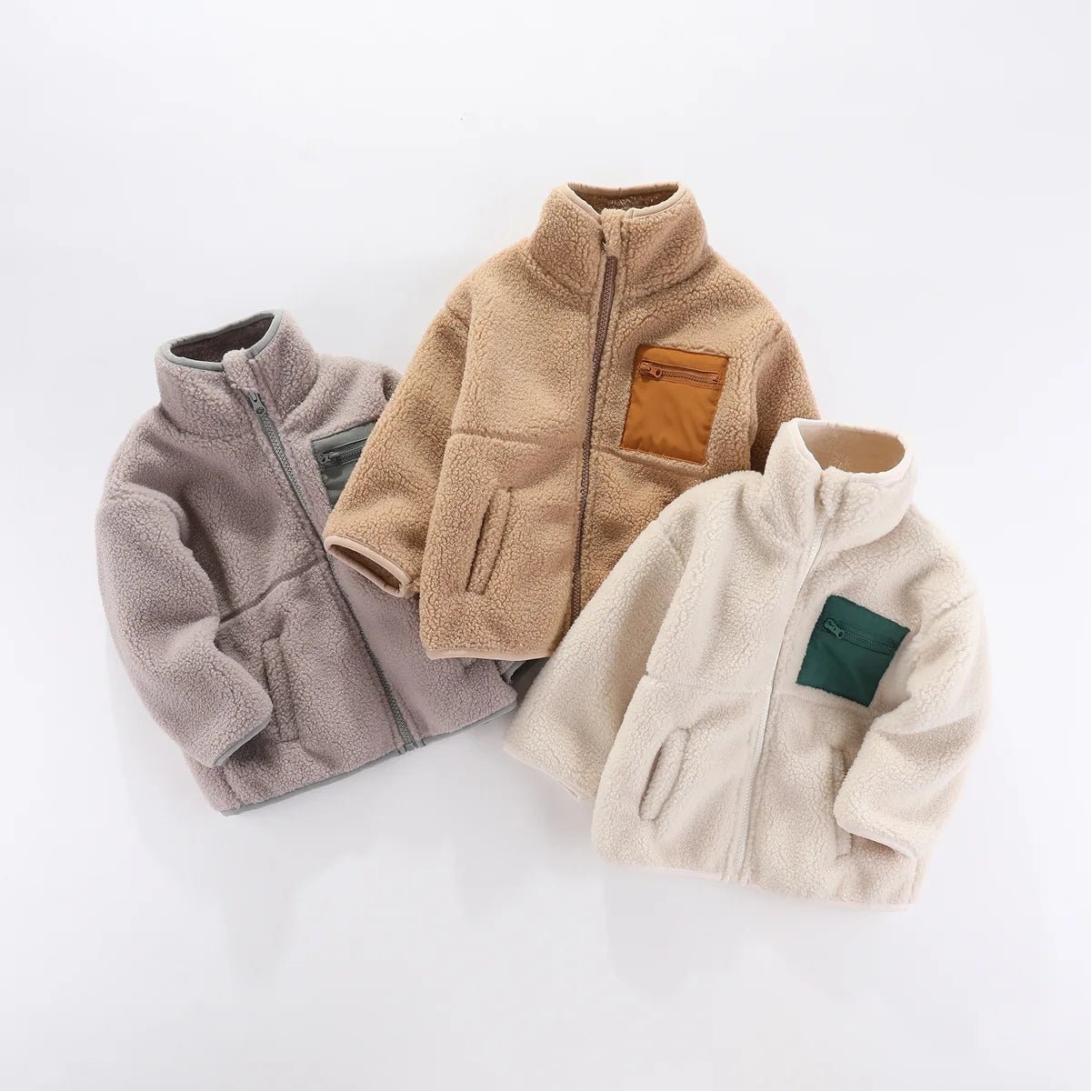 2024 Autumn/Winter New Thickened Cotton Coat Lamb Fleece Warm Hooded Color Block Coat 2 - 7 Year Old Outdoor Childrens Coat - PratSN