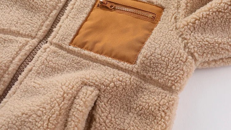2024 Autumn/Winter New Thickened Cotton Coat Lamb Fleece Warm Hooded Color Block Coat 2 - 7 Year Old Outdoor Childrens Coat - PratSN