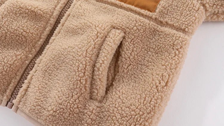 2024 Autumn/Winter New Thickened Cotton Coat Lamb Fleece Warm Hooded Color Block Coat 2 - 7 Year Old Outdoor Childrens Coat - PratSN