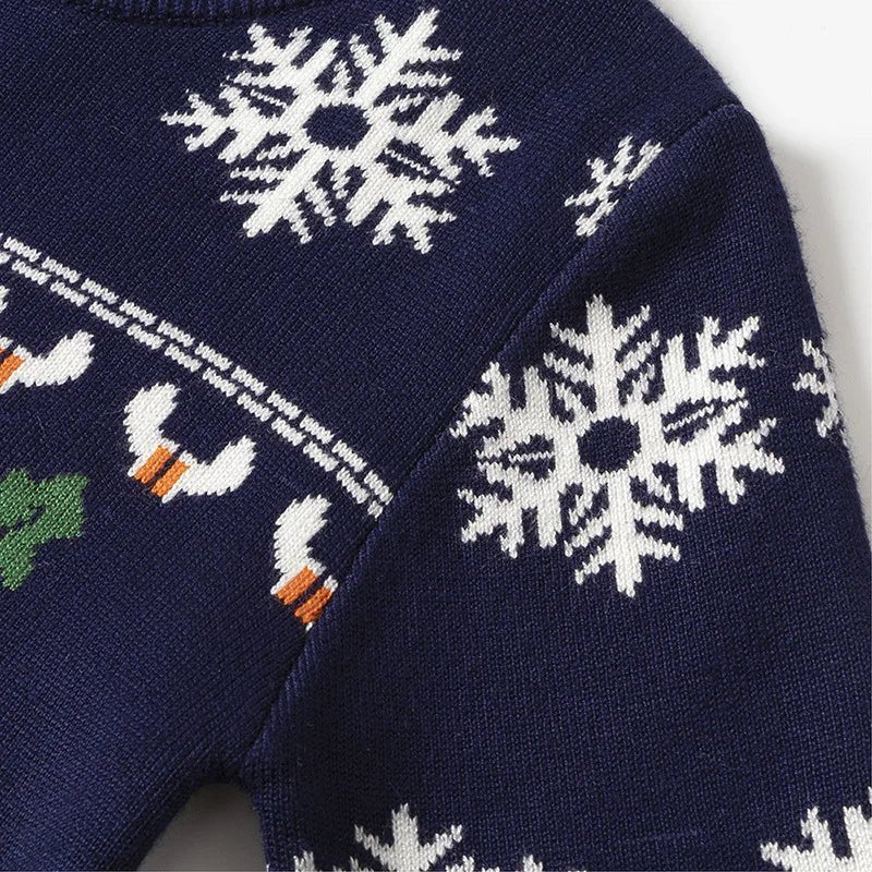 2024 Christmas Sweatshirts Winter Boy Girl Print Knit Sweater Pullover Cotton Clothes Autumn Kids Slouchy Soft Clothing Knitwear - PratSN