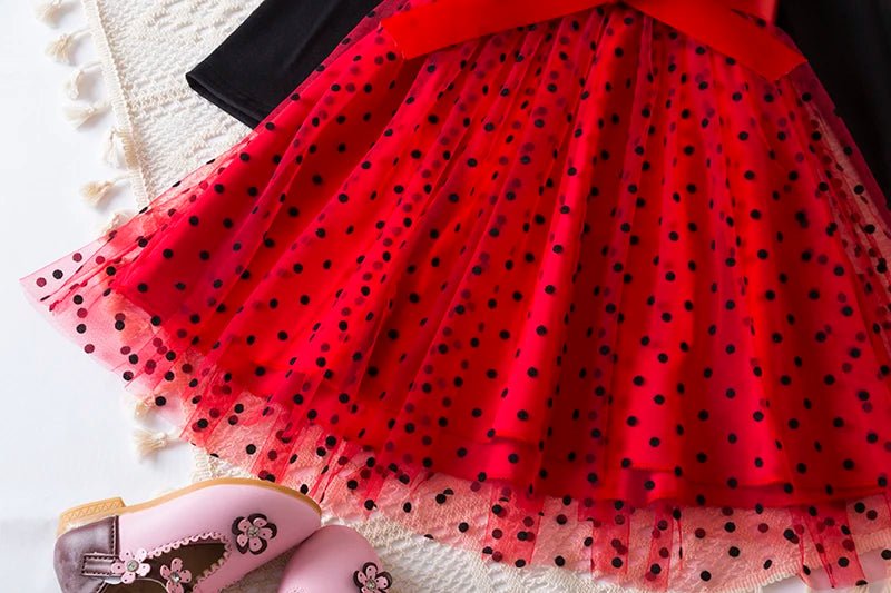 2024 Elegant New Girl Flower Square Neck Girl Dress for Wedding Autumn Winter Long Sleeve Princess Birthday Party Vestidos 3 - 8Y - PratSN