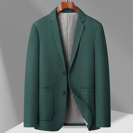 2024 Exquisite Fabric Fashion Handsome Coat Autumn Winter Young White Collar Dad Small Suit for Men Business Casual Slim Suit - PratSN