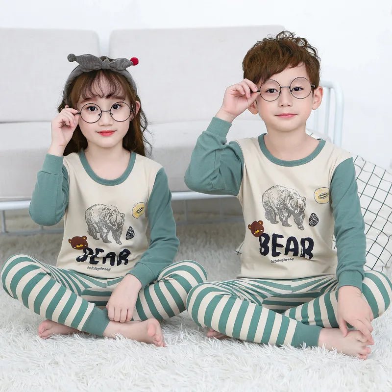 2024 New Children Underwear Sets Autumn And Winter Children's Clothing Cotton Boys Girls Home Clothing Baby Cotton Pajamas - PratSN