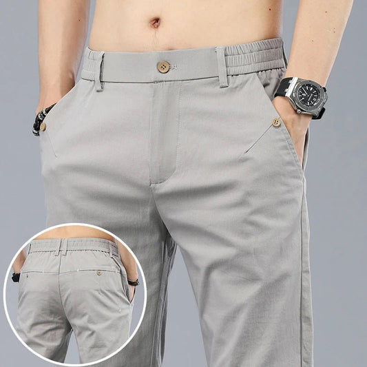 2024 New Men's Classic Korean Solid Color Summer 3 Colors Casual Pants Business Fashion Stretch Cotton Slim Brand Trousers Male - PratSN