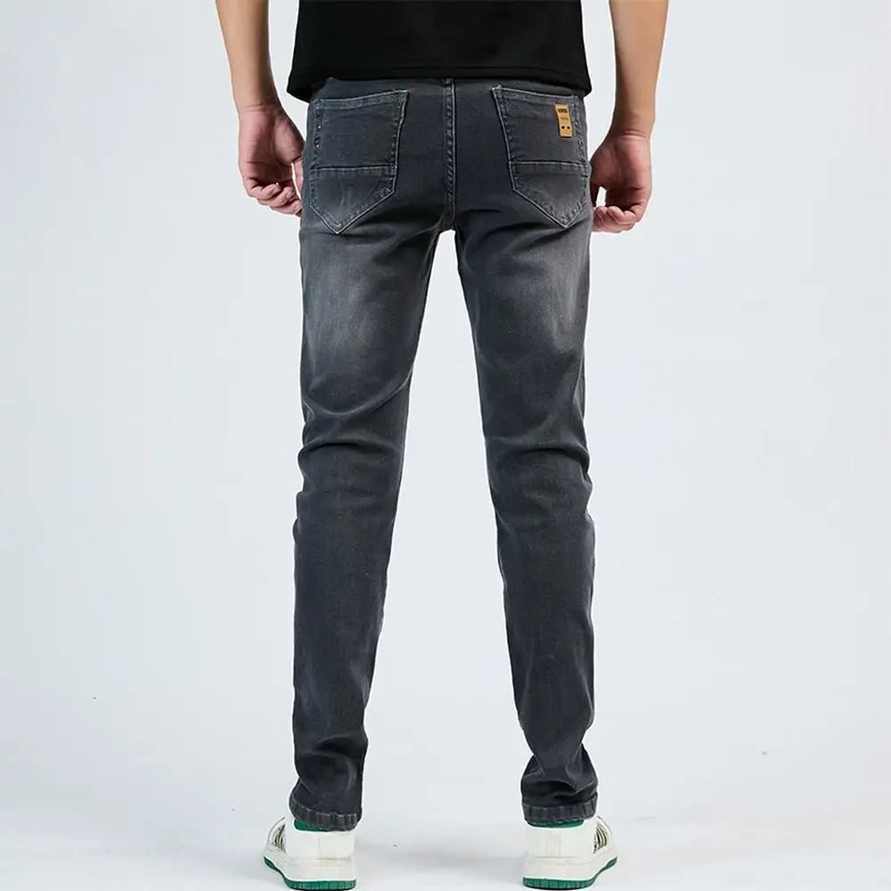 2025 Autumn Men's White Slim Fit Straight Jeans Casual Stretch Denim Pants Comfortable Fashion Streetwear Male Brand Clothing - PratSN