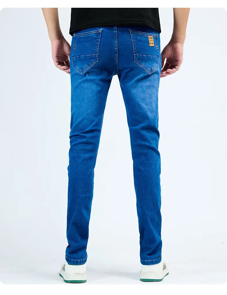 2025 Autumn Men's White Slim Fit Straight Jeans Casual Stretch Denim Pants Comfortable Fashion Streetwear Male Brand Clothing - PratSN
