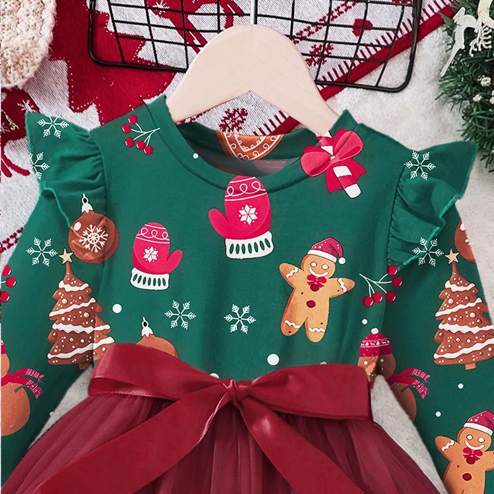 2025 Baby Girls Autumn Outfits Long Sleeve Dress Children Clothing Kids Girls' Christmas Dress For Party For 2 3 4 5 6 7 Years - PratSN