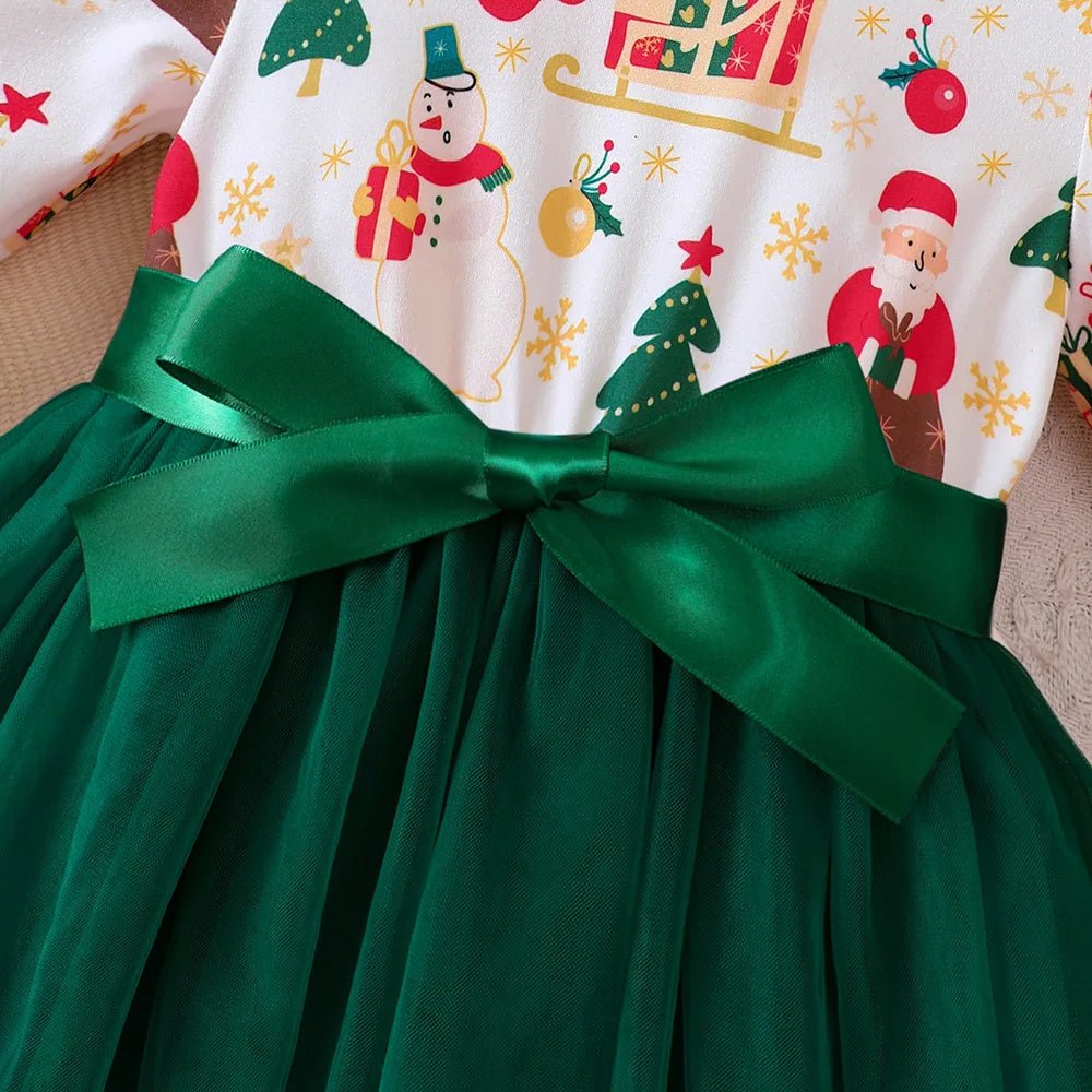 2025 Baby Girls Autumn Outfits Long Sleeve Dress Children Clothing Kids Girls' Christmas Dress For Party For 2 3 4 5 6 7 Years - PratSN