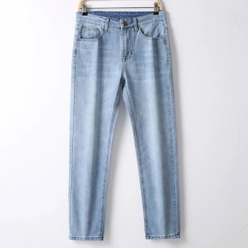2025 Brand Top Classic Style Men Spring Summer Jeans Business Casual Light Blue Stretch Cotton Denim Male Trousers - PratSN