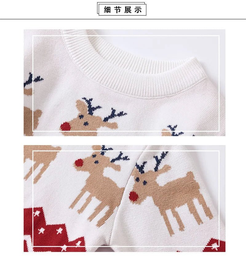 2025 Christmas Sweaters Autumn Winter Kids Warm Pullover Boy Girls Cartoon Knitted Sweaters Children Clothes Xmas Jumper - PratSN