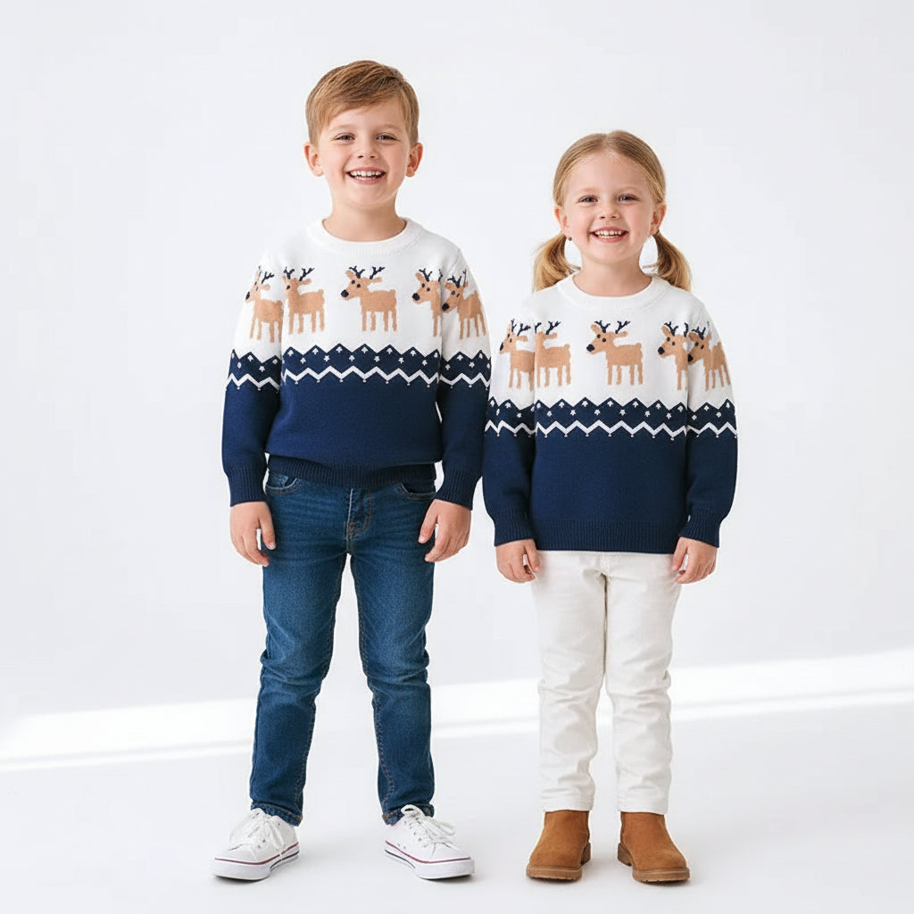 2025 Christmas Sweaters Autumn Winter Kids Warm Pullover Boy Girls Cartoon Knitted Sweaters Children Clothes Xmas Jumper - PratSN