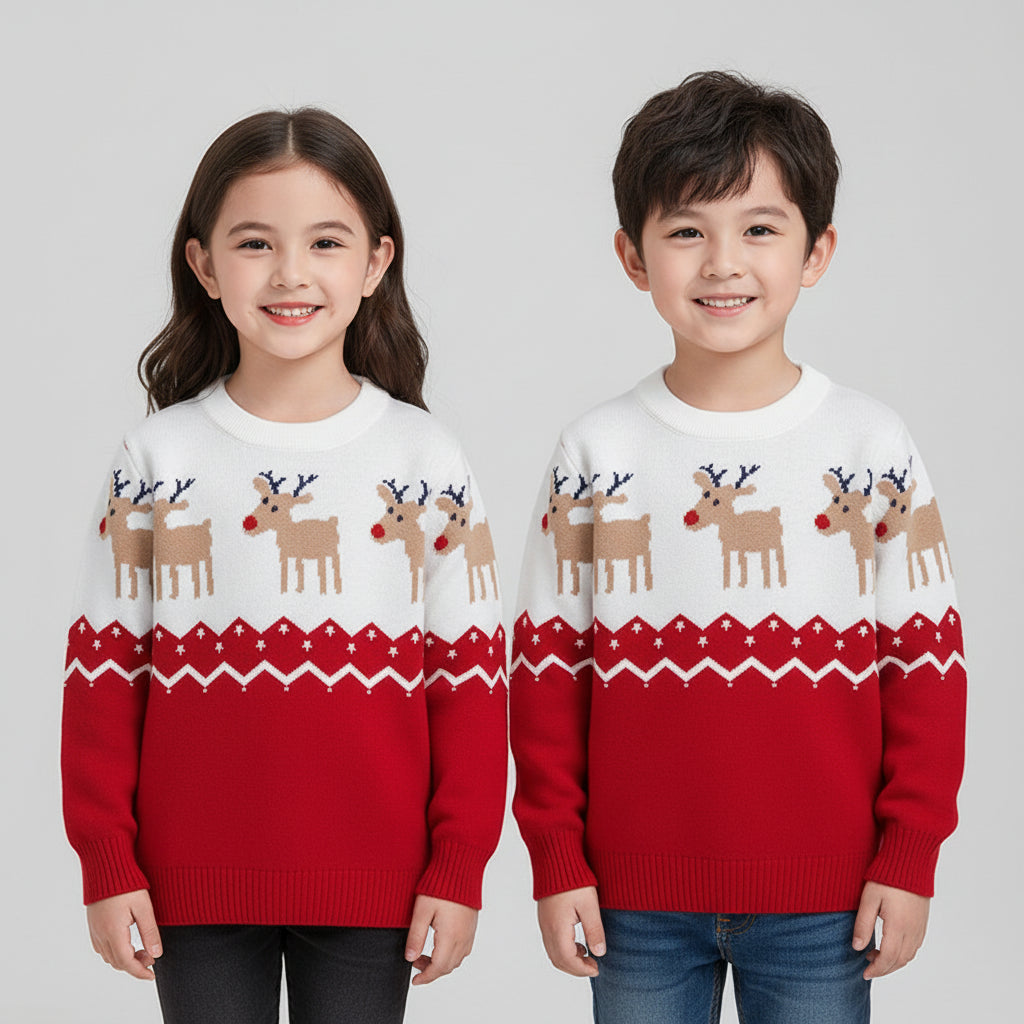 2025 Christmas Sweaters Autumn Winter Kids Warm Pullover Boy Girls Cartoon Knitted Sweaters Children Clothes Xmas Jumper - PratSN