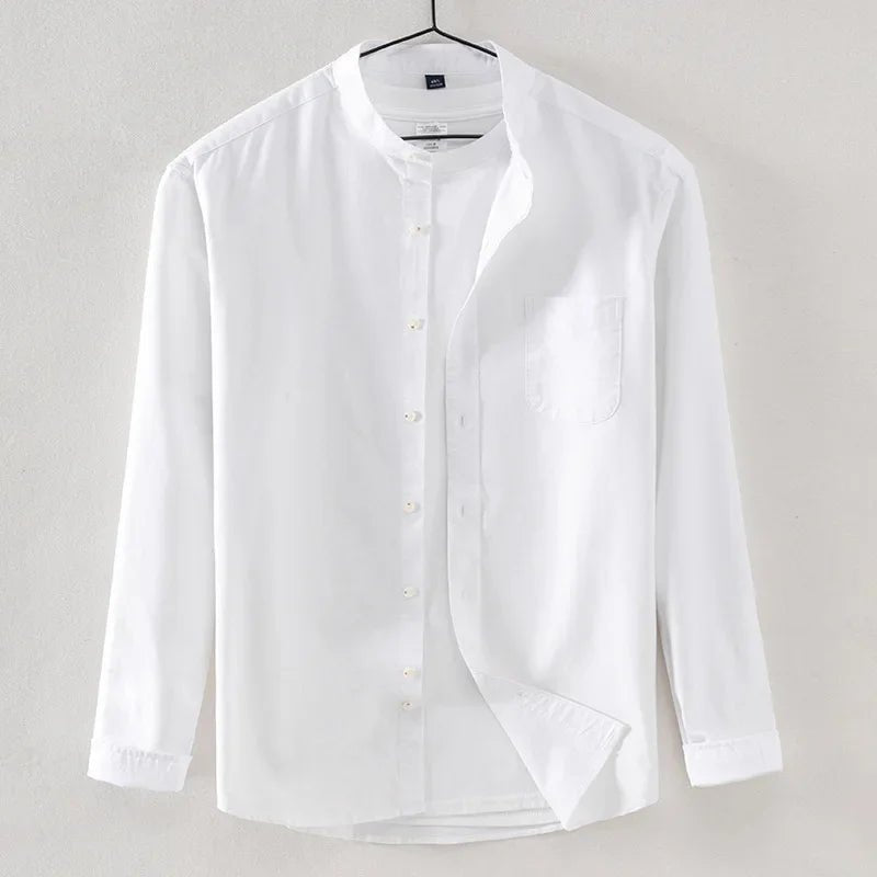 2025 Cotton Stand - up Neck Oxford Spinning Anti - wrinkle Casual Spring Autumn New Men's Shirt Jackets - PratSN