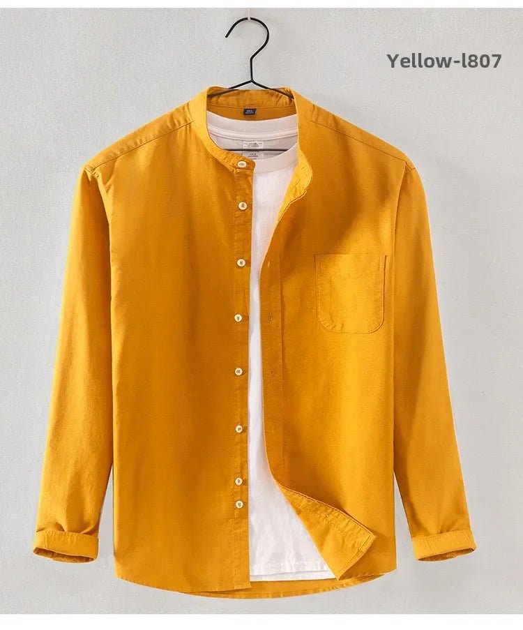 2025 Cotton Stand - up Neck Oxford Spinning Anti - wrinkle Casual Spring Autumn New Men's Shirt Jackets - PratSN
