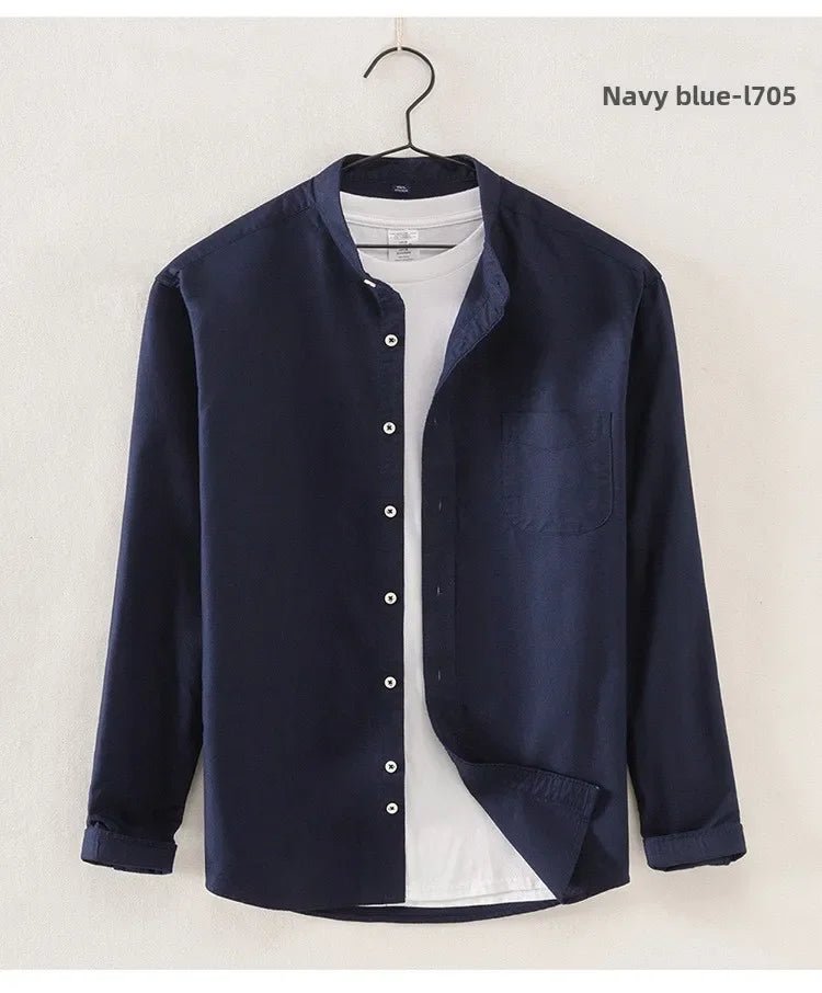 2025 Cotton Stand - up Neck Oxford Spinning Anti - wrinkle Casual Spring Autumn New Men's Shirt Jackets - PratSN