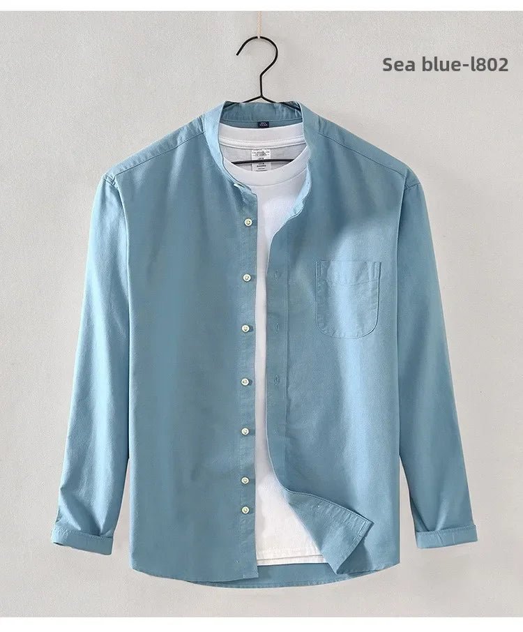 2025 Cotton Stand - up Neck Oxford Spinning Anti - wrinkle Casual Spring Autumn New Men's Shirt Jackets - PratSN