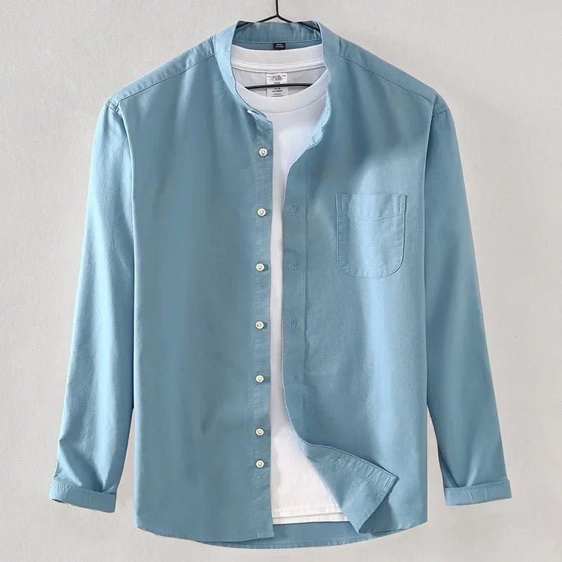 2025 Cotton Stand - up Neck Oxford Spinning Anti - wrinkle Casual Spring Autumn New Men's Shirt Jackets - PratSN