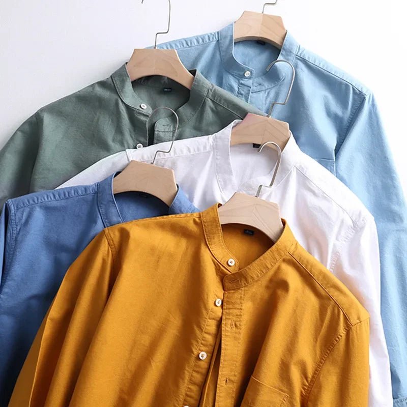 2025 Cotton Stand - up Neck Oxford Spinning Anti - wrinkle Casual Spring Autumn New Men's Shirt Jackets - PratSN