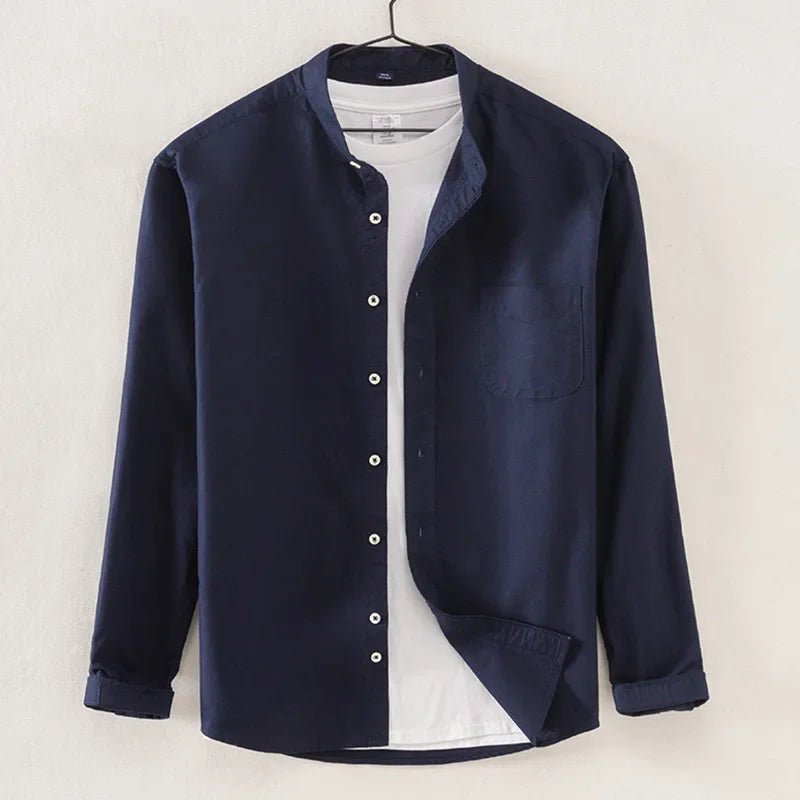 2025 Cotton Stand - up Neck Oxford Spinning Anti - wrinkle Casual Spring Autumn New Men's Shirt Jackets - PratSN