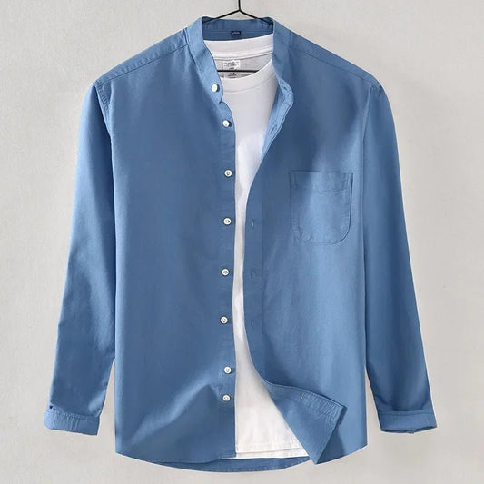 2025 Cotton Stand - up Neck Oxford Spinning Anti - wrinkle Casual Spring Autumn New Men's Shirt Jackets - PratSN