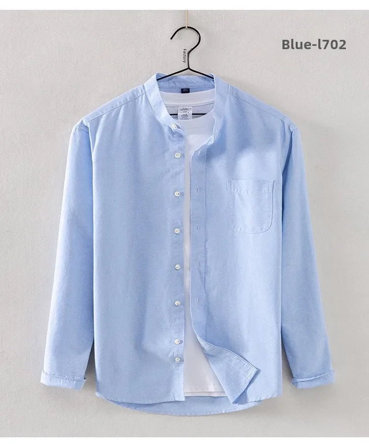 2025 Cotton Stand - up Neck Oxford Spinning Anti - wrinkle Casual Spring Autumn New Men's Shirt Jackets - PratSN