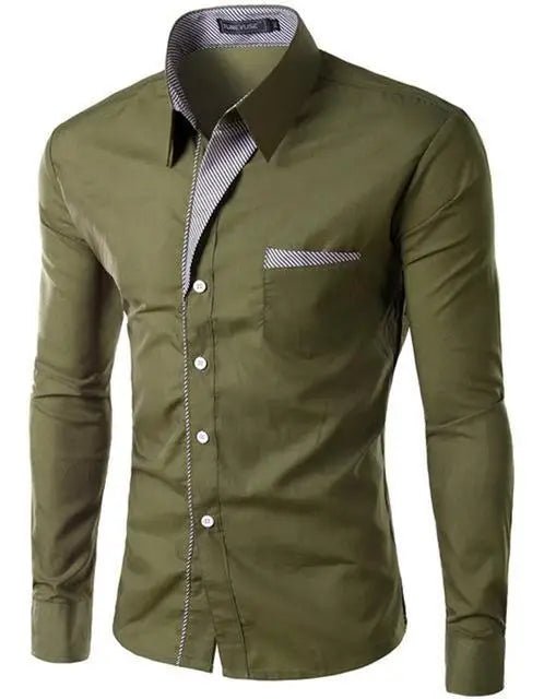 2025 Long Sleeve Shirt Men Slim fit Design Formal Casual Brand Male Dress Shirt Size M - 4XL - PratSN