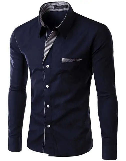 2025 Long Sleeve Shirt Men Slim fit Design Formal Casual Brand Male Dress Shirt Size M - 4XL - PratSN