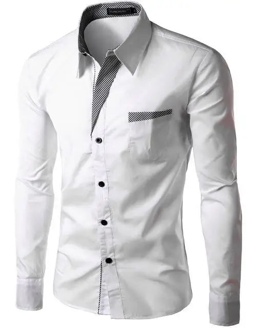 2025 Long Sleeve Shirt Men Slim fit Design Formal Casual Brand Male Dress Shirt Size M - 4XL - PratSN