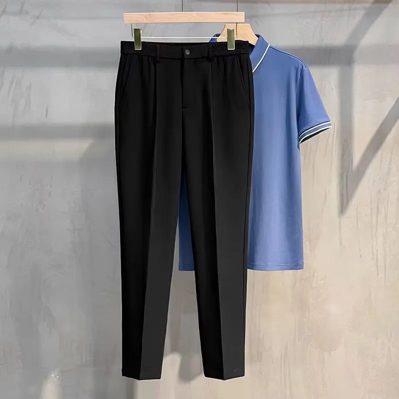 2025 Men's Straight - Leg Suit Pants Spring Trousers Simple Slim Non - ironing Dress Pants for Men - PratSN