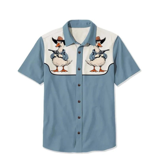 2025 Men's Summer Snake Pattern Casual Short Sleeved Shirt Breathable Quick Drying Comfortable Shirt High - quality Mens Top - PratSN