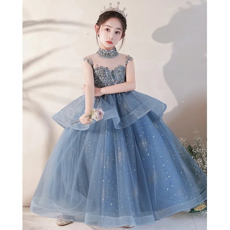 2025 New Elegant Girls Princess Dresses School Activities Kid Host Formal Costumes Children Classic Birthday Party Luxury Gowns - PratSN