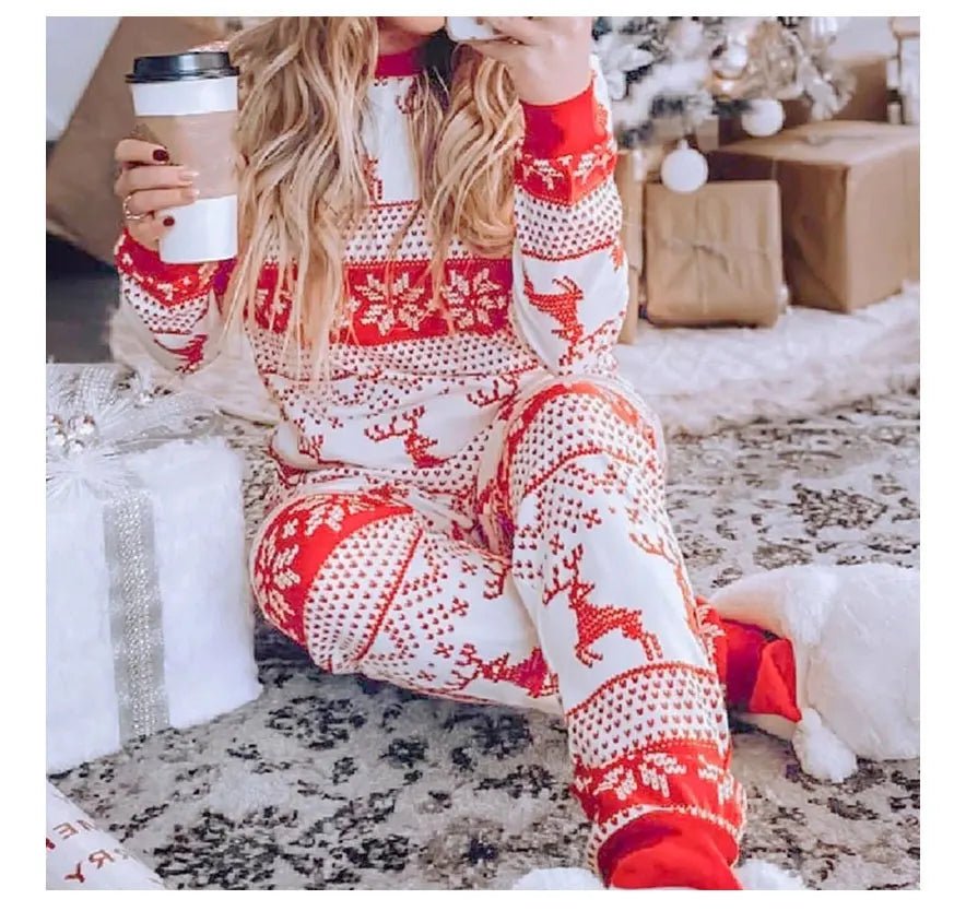 2025 New Family Christmas Pajamas Mom Dad Kids Matching Clothing Set Baby Romper Pjs Soft Loose 2 Pieces Suit Homewear Xmas Look - PratSN