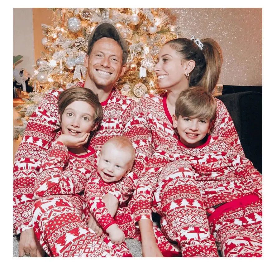 2025 New Family Christmas Pajamas Mom Dad Kids Matching Clothing Set Baby Romper Pjs Soft Loose 2 Pieces Suit Homewear Xmas Look - PratSN