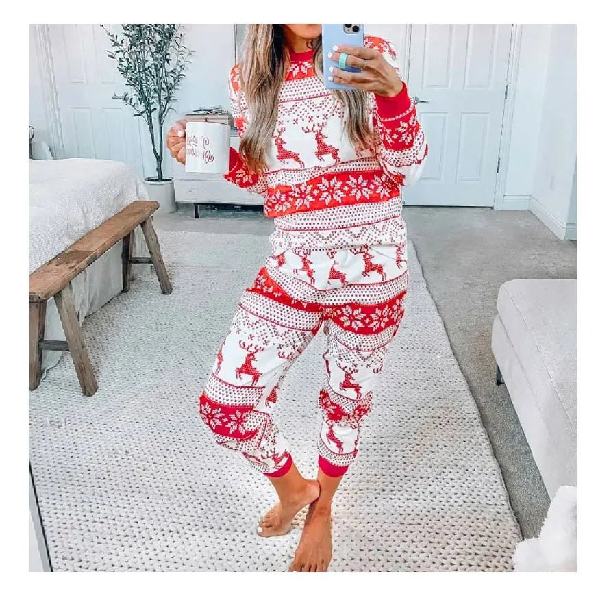 2025 New Family Christmas Pajamas Mom Dad Kids Matching Clothing Set Baby Romper Pjs Soft Loose 2 Pieces Suit Homewear Xmas Look - PratSN