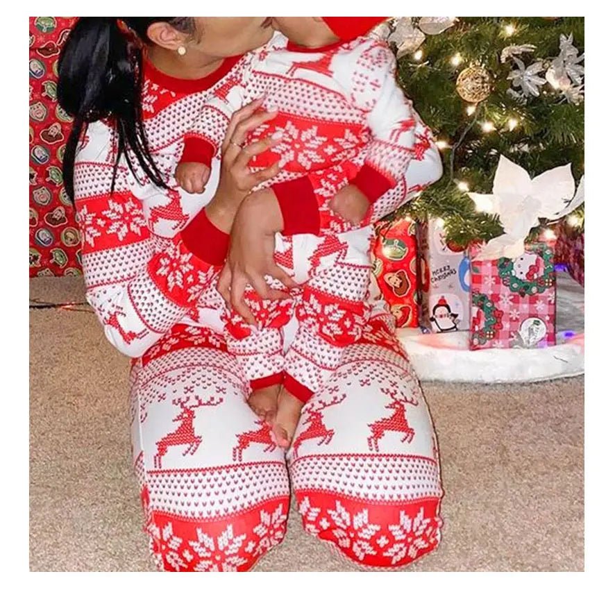 2025 New Family Christmas Pajamas Mom Dad Kids Matching Clothing Set Baby Romper Pjs Soft Loose 2 Pieces Suit Homewear Xmas Look - PratSN
