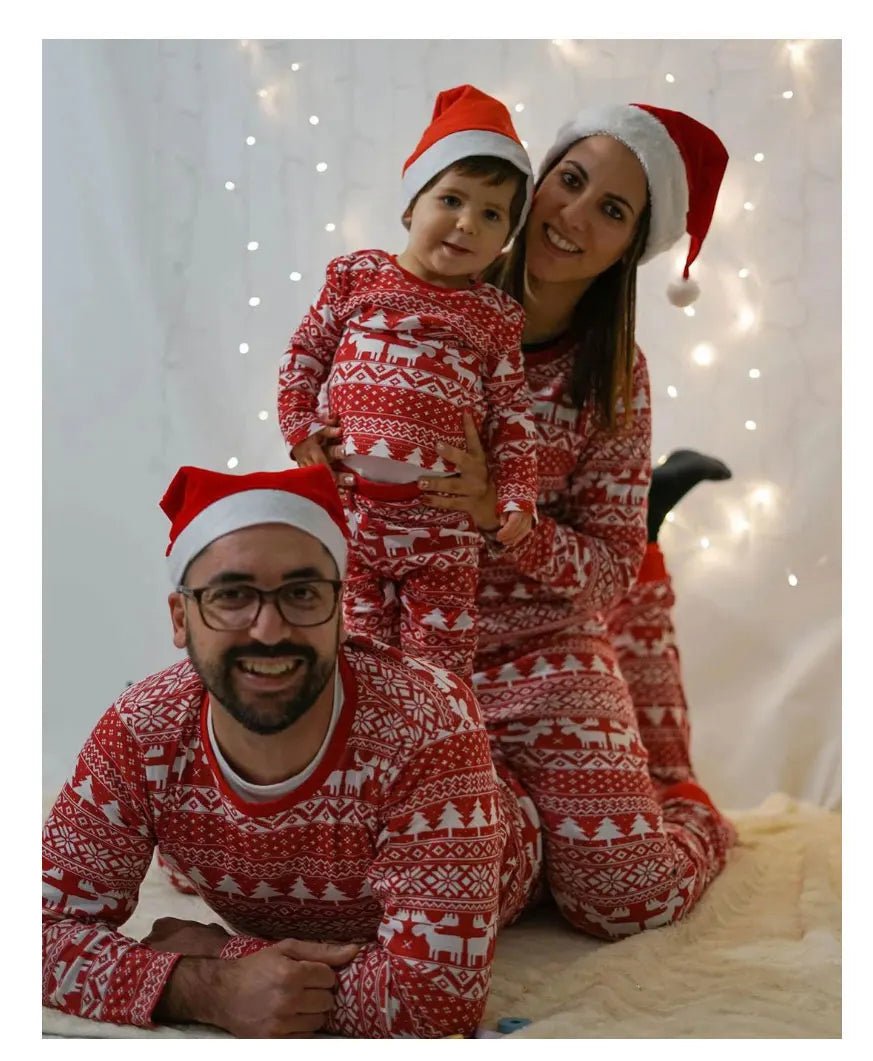 2025 New Family Christmas Pajamas Mom Dad Kids Matching Clothing Set Baby Romper Pjs Soft Loose 2 Pieces Suit Homewear Xmas Look - PratSN