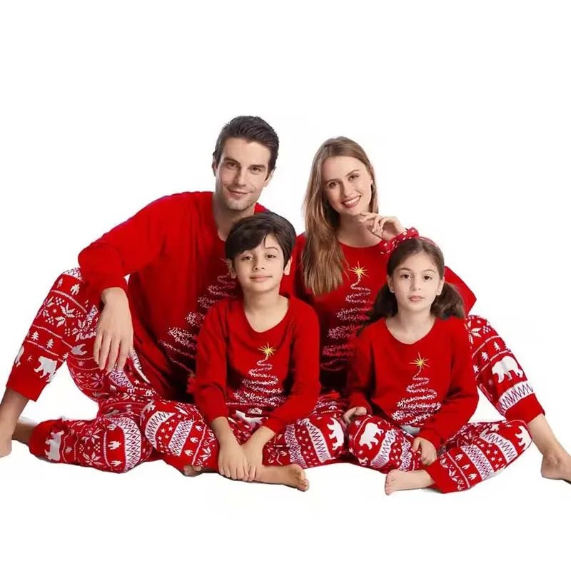 2025 New Family Christmas Pajamas Mom Dad Kids Matching Clothing Set Baby Romper Pjs Soft Loose 2 Pieces Suit Homewear Xmas Look - PratSN