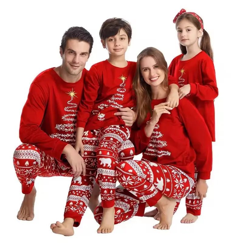 2025 New Family Christmas Pajamas Mom Dad Kids Matching Clothing Set Baby Romper Pjs Soft Loose 2 Pieces Suit Homewear Xmas Look - PratSN