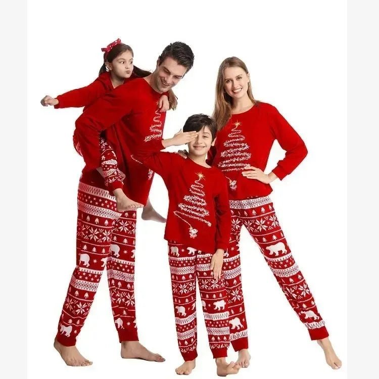 2025 New Family Christmas Pajamas Mom Dad Kids Matching Clothing Set Baby Romper Pjs Soft Loose 2 Pieces Suit Homewear Xmas Look - PratSN