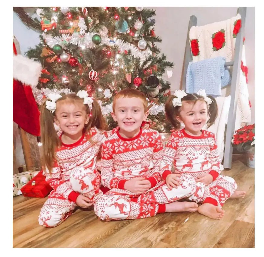 2025 New Family Christmas Pajamas Mom Dad Kids Matching Clothing Set Baby Romper Pjs Soft Loose 2 Pieces Suit Homewear Xmas Look - PratSN