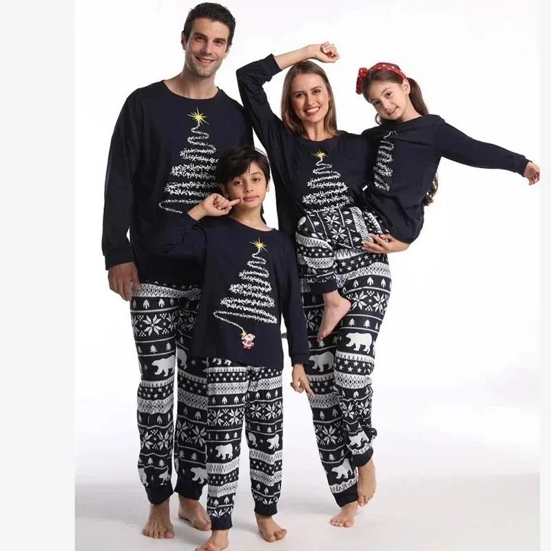 2025 New Family Christmas Pajamas Mom Dad Kids Matching Clothing Set Baby Romper Pjs Soft Loose 2 Pieces Suit Homewear Xmas Look - PratSN