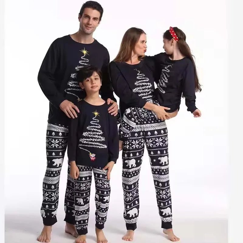 2025 New Family Christmas Pajamas Mom Dad Kids Matching Clothing Set Baby Romper Pjs Soft Loose 2 Pieces Suit Homewear Xmas Look - PratSN