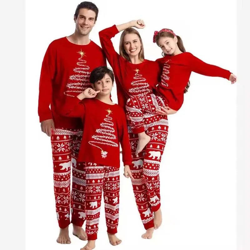 2025 New Family Christmas Pajamas Mom Dad Kids Matching Clothing Set Baby Romper Pjs Soft Loose 2 Pieces Suit Homewear Xmas Look - PratSN