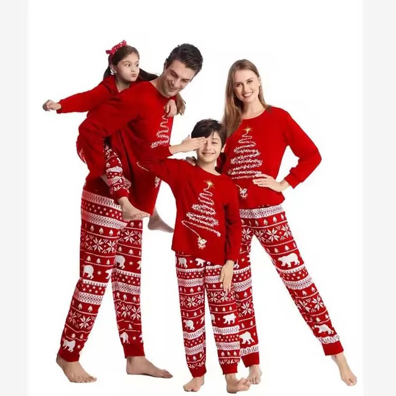 2025 New Family Christmas Pajamas Mom Dad Kids Matching Clothing Set Baby Romper Pjs Soft Loose 2 Pieces Suit Homewear Xmas Look - PratSN