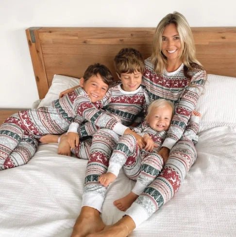2025 New Family Christmas Pajamas Mom Dad Kids Matching Clothing Set Baby Romper Pjs Soft Loose 2 Pieces Suit Homewear Xmas Look - PratSN