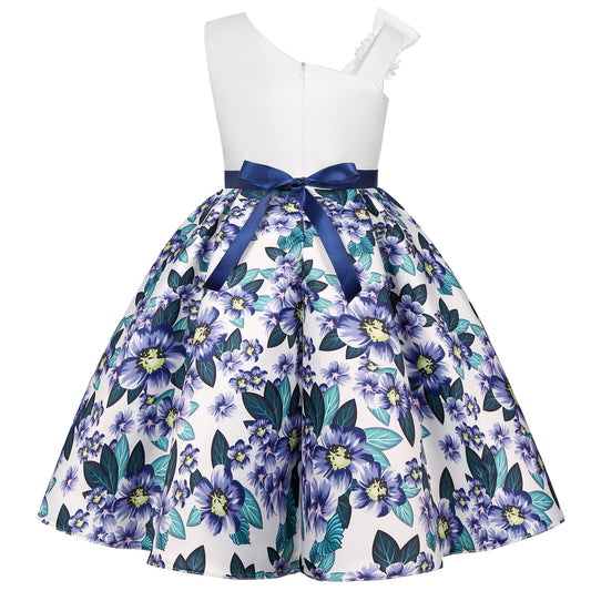 2025 New holiday party children's dress Children's puffy sleeve dress bow princess dress sold well - PratSN
