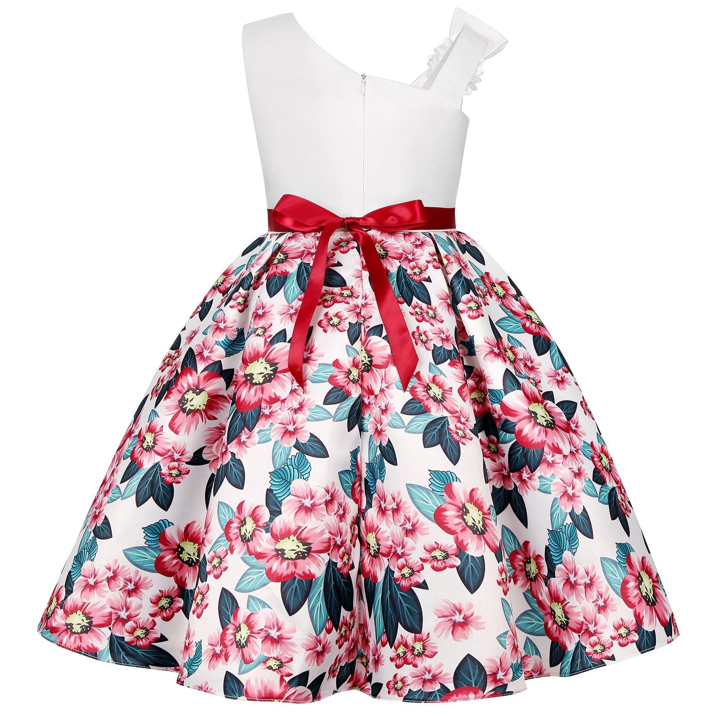 2025 New holiday party children's dress Children's puffy sleeve dress bow princess dress sold well - PratSN