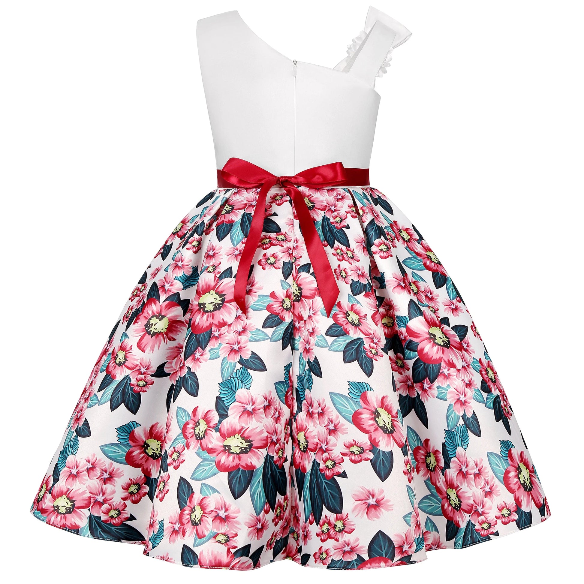 2025 New holiday party children's dress Children's puffy sleeve dress bow princess dress sold well - PratSN